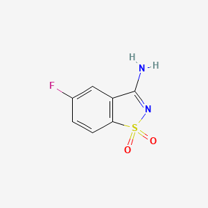 molecular formula C7H5FN2O2S B1521889 5-Fluoro-3-imino-2,3-dihydro-1,2-benzothiazole-1,1-dione CAS No. 1803566-47-3