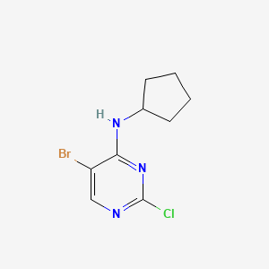 molecular formula C9H11BrClN3 B1521919 5-Bromo-2-chloro-N-cyclopentylpyrimidin-4-amine CAS No. 733039-20-8