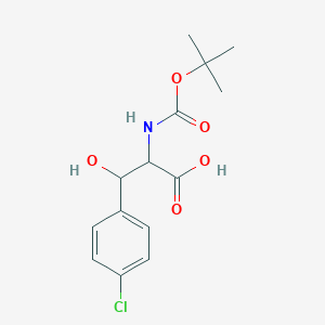 molecular formula C14H18ClNO5 B1521926 2-tert-Butoxycarbonylamino-3-(4-chloro-phenyl)-3-hydroxy-propionic acid CAS No. 1821777-01-8