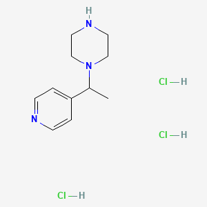 molecular formula C11H20Cl3N3 B1521933 1-(1-Pyridin-4-yl-ethyl)-piperazine trihydrochloride CAS No. 521914-40-9