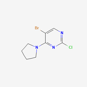 molecular formula C8H9BrClN3 B1521940 5-Bromo-2-chloro-4-(pyrrolidin-1-yl)pyrimidine CAS No. 57054-90-7