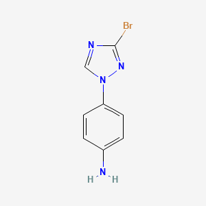 molecular formula C8H7BrN4 B1521941 4-(3-bromo-1H-1,2,4-triazol-1-yl)aniline CAS No. 1129540-72-2