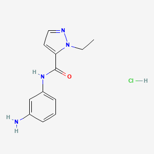 molecular formula C12H15ClN4O B1521958 N-(3-Aminophenyl)-1-ethyl-1H-pyrazole-5-carboxamide hydrochloride CAS No. 1185069-63-9