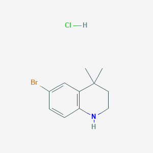 molecular formula C11H15BrClN B1521967 6-Bromo-4,4-dimethyl-1,2,3,4-tetrahydroquinoline hydrochloride CAS No. 135631-91-3