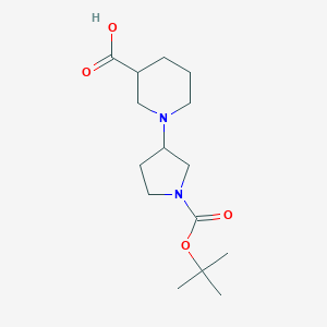 molecular formula C15H26N2O4 B1521974 1-(1-(叔丁氧羰基)吡咯烷-3-基)哌啶-3-羧酸 CAS No. 903094-72-4