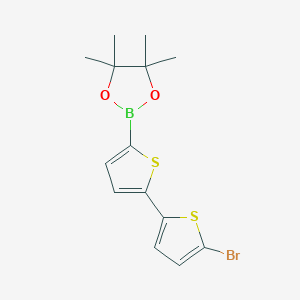 molecular formula C14H16BBrO2S2 B1521976 2-(5'-Bromo-[2,2'-bithiophen]-5-yl)-4,4,5,5-tetramethyl-1,3,2-dioxaborolane CAS No. 578715-23-8