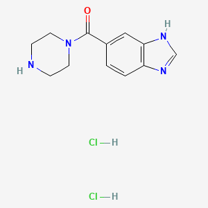 molecular formula C12H16Cl2N4O B1521978 5-(piperazine-1-carbonyl)-1H-1,3-benzodiazole dihydrochloride CAS No. 1193390-36-1