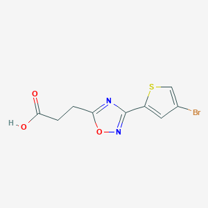 molecular formula C9H7BrN2O3S B1521981 3-[3-(4-Bromothiophen-2-yl)-1,2,4-oxadiazol-5-yl]propanoic acid CAS No. 1197827-84-1