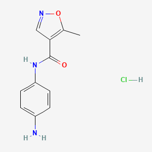 molecular formula C11H12ClN3O2 B1521987 N-(4-aminophenyl)-5-methyl-1,2-oxazole-4-carboxamide hydrochloride CAS No. 1193388-99-6