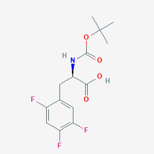 molecular formula C14H16F3NO4 B152199 (R)-2-((tert-Butoxycarbonyl)amino)-3-(2,4,5-trifluorophenyl)propanoic acid CAS No. 486460-09-7