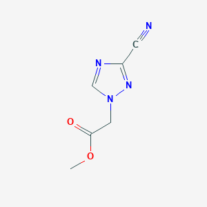 molecular formula C6H6N4O2 B1521990 methyl 2-(3-cyano-1H-1,2,4-triazol-1-yl)acetate CAS No. 1193387-75-5