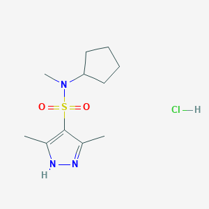 molecular formula C11H20ClN3O2S B1521992 N-cyclopentyl-N,3,5-trimethyl-1H-pyrazole-4-sulfonamide hydrochloride CAS No. 1231928-69-0