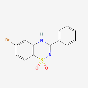 molecular formula C13H9BrN2O2S B1521994 6-Bromo-3-phenyl-4H-1$L^{6},2,4-benzothiadiazine-1,1-dione CAS No. 1193389-22-8