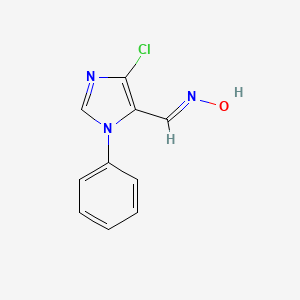 molecular formula C10H8ClN3O B1521996 N-[(4-chloro-1-phenyl-1H-imidazol-5-yl)methylidene]hydroxylamine CAS No. 1181480-96-5