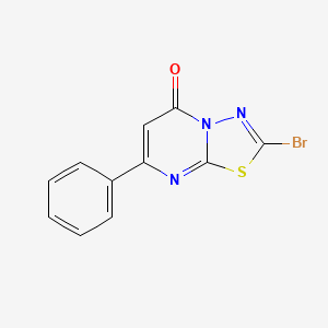 molecular formula C11H6BrN3OS B1522000 2-bromo-7-phenyl-5H-[1,3,4]thiadiazolo[3,2-a]pyrimidin-5-one CAS No. 1209107-53-8