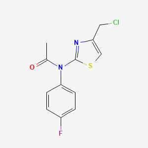 molecular formula C12H10ClFN2OS B1522002 N-[4-(chloromethyl)-1,3-thiazol-2-yl]-N-(4-fluorophenyl)acetamide CAS No. 1193390-14-5