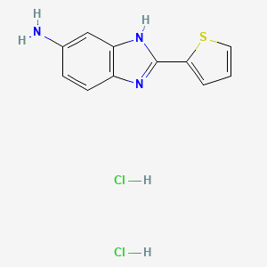 molecular formula C11H11Cl2N3S B1522004 2-(thiophen-2-yl)-1H-1,3-benzodiazol-5-amine dihydrochloride CAS No. 133726-85-9