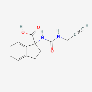 molecular formula C14H14N2O3 B1522012 1-{[(prop-2-yn-1-yl)carbamoyl]amino}-2,3-dihydro-1H-indene-1-carboxylic acid CAS No. 1197578-31-6