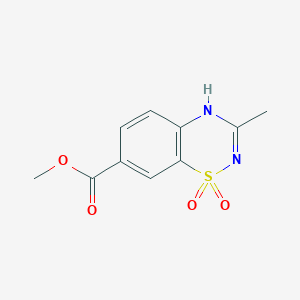 molecular formula C10H10N2O4S B1522013 Methyl 3-methyl-1,1-dioxo-4H-1,2,4-benzothiadiazine-7-carboxylate CAS No. 1197707-54-2