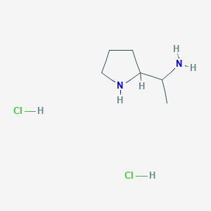 molecular formula C6H16Cl2N2 B1522023 1-(Pyrrolidin-2-yl)ethan-1-amine dihydrochloride CAS No. 1193388-59-8