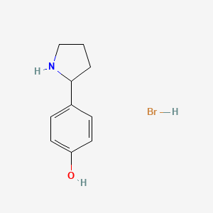 molecular formula C10H14BrNO B1522026 4-(Pyrrolidin-2-yl)phenol hydrobromide CAS No. 1197466-46-8