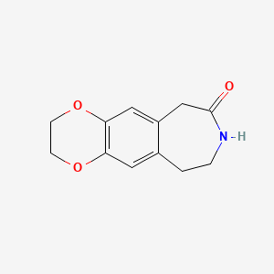 molecular formula C12H13NO3 B1522032 4,7-Dioxa-13-azatricyclo[8.5.0.0^{3,8}]pentadeca-1(10),2,8-trien-12-one CAS No. 1209081-98-0