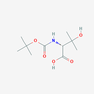 molecular formula C10H19NO5 B152204 (R)-2-((tert-Butoxycarbonyl)amino)-3-hydroxy-3-methylbutanoic acid CAS No. 288159-40-0