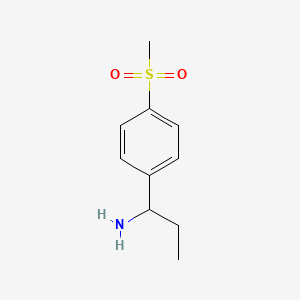 molecular formula C10H15NO2S B1522041 1-[4-(Methylsulfonyl)phenyl]-1-propanamine CAS No. 889937-01-3