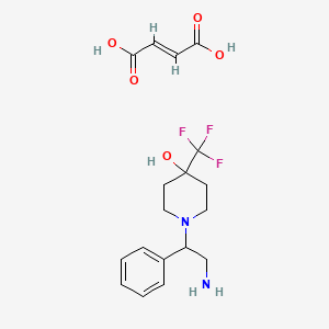 molecular formula C18H23F3N2O5 B1522095 1-(2-Amino-1-phenylethyl)-4-(trifluoromethyl)piperidin-4-OL fumarate CAS No. 1185237-75-5