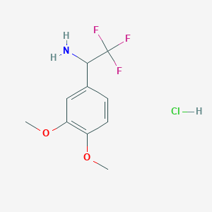 molecular formula C10H13ClF3NO2 B1522098 1-(3,4-Dimethoxyphenyl)-2,2,2-trifluoroethan-1-amine hydrochloride CAS No. 1193387-21-1