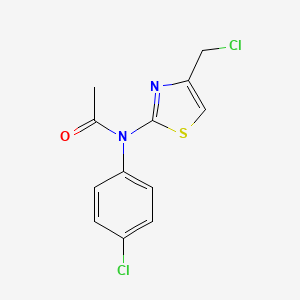 molecular formula C12H10Cl2N2OS B1522100 N-[4-(chloromethyl)-1,3-thiazol-2-yl]-N-(4-chlorophenyl)acetamide CAS No. 21278-70-6