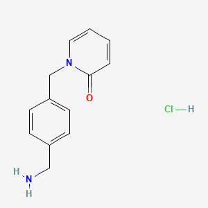molecular formula C13H15ClN2O B1522108 1-{[4-(Aminomethyl)phenyl]methyl}-1,2-dihydropyridin-2-one hydrochloride CAS No. 1197850-84-2