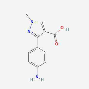 molecular formula C11H11N3O2 B1522115 3-(4-aminophenyl)-1-methyl-1H-pyrazole-4-carboxylic acid CAS No. 1197965-65-3