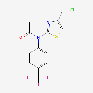 molecular formula C13H10ClF3N2OS B1522117 N-[4-(氯甲基)-1,3-噻唑-2-基]-N-[4-(三氟甲基)苯基]乙酰胺 CAS No. 1209700-14-0
