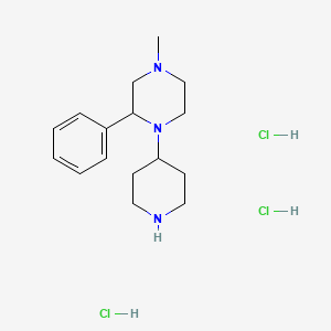 molecular formula C16H28Cl3N3 B1522118 4-Methyl-2-phenyl-1-(piperidin-4-yl)piperazine trihydrochloride CAS No. 1211321-90-2