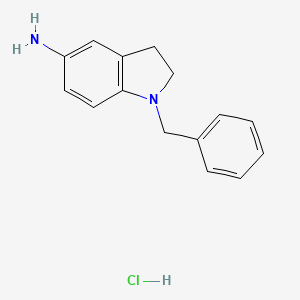 molecular formula C15H17ClN2 B1522119 1-benzyl-2,3-dihydro-1H-indol-5-amine hydrochloride CAS No. 1210277-79-4