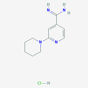 molecular formula C11H17ClN4 B1522120 2-(Piperidin-1-yl)pyridine-4-carboximidamide hydrochloride CAS No. 1210359-82-2