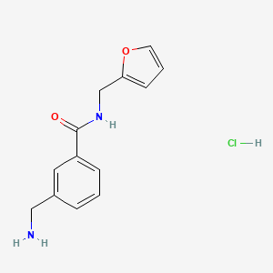 molecular formula C13H15ClN2O2 B1522121 3-(aminomethyl)-N-(furan-2-ylmethyl)benzamide hydrochloride CAS No. 1193389-67-1