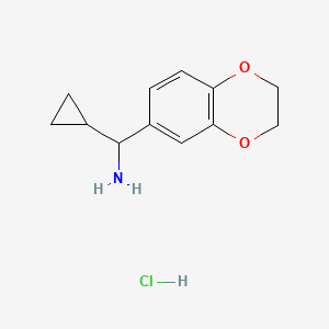 molecular formula C12H16ClNO2 B1522122 Cyclopropyl(2,3-dihydro-1,4-benzodioxin-6-yl)methanamine hydrochloride CAS No. 1193388-06-5