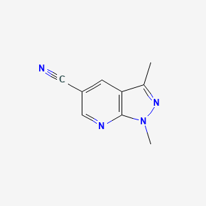 molecular formula C9H8N4 B1522126 1,3-dimethyl-1H-pyrazolo[3,4-b]pyridine-5-carbonitrile CAS No. 1193387-97-1