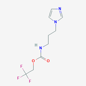 molecular formula C9H12F3N3O2 B1522133 2,2,2-trifluoroethyl N-[3-(1H-imidazol-1-yl)propyl]carbamate CAS No. 1197509-07-1