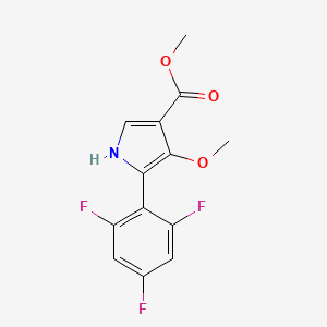 molecular formula C13H10F3NO3 B15221363 Methyl 4-methoxy-5-(2,4,6-trifluorophenyl)-1H-pyrrole-3-carboxylate 