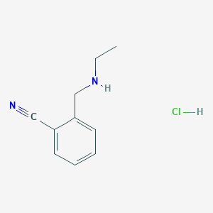 molecular formula C10H13ClN2 B1522142 2-[(Ethylamino)methyl]benzonitrile hydrochloride CAS No. 1208685-24-8