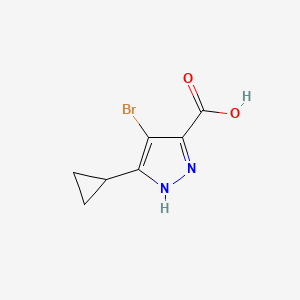 molecular formula C7H7BrN2O2 B1522154 4-bromo-3-cyclopropyl-1H-pyrazole-5-carboxylic acid CAS No. 1290764-98-5