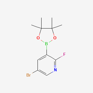 molecular formula C11H14BBrFNO2 B1522167 5-Bromo-2-fluoro-3-(4,4,5,5-tetramethyl-1,3,2-dioxaborolan-2-yl)pyridine CAS No. 1073353-50-0