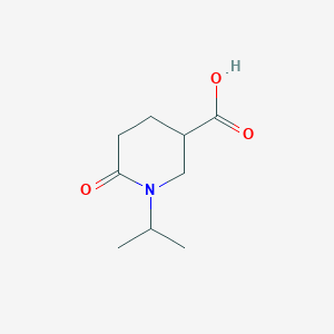 molecular formula C9H15NO3 B1522175 1-Isopropyl-6-oxopiperidine-3-carboxylic acid CAS No. 915922-33-7