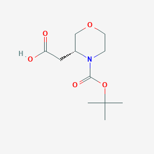 molecular formula C11H19NO5 B152218 (R)-2-(4-(tert-butoxycarbonyl)morpholin-3-yl)acetic acid CAS No. 761460-03-1