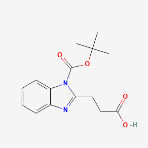 molecular formula C15H18N2O4 B1522198 3-(1-(Tert-butoxycarbonyl)-1H-benzo[D]imidazol-2-YL)propanoic acid CAS No. 953061-74-0