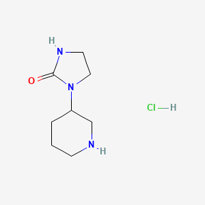 molecular formula C8H16ClN3O B1522202 1-(Piperidin-3-yl)imidazolidin-2-one hydrochloride CAS No. 1209997-87-4