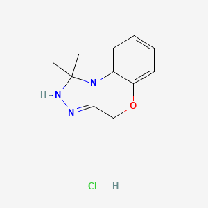 3,3-Dimethyl-8-oxa-2,4,5-triazatricyclo[7.4.0.0^{2,6}]trideca-1(9),5,10,12-tetraene hydrochloride